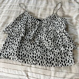 🐆J Crew Women's Silk Ruffle Cami In Leopard Print🐆